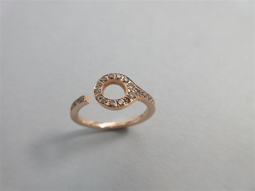 Lot 190 - An 18ct rose gold and coloured diamond 'Dune' ring by Georg Jensen in original presentation box