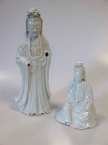 Lot 5 - An 18th century blanc de Chine seated Guanyin...