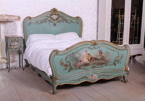 Lot 403 - A Louis XV style Rococo bed, circa 1880