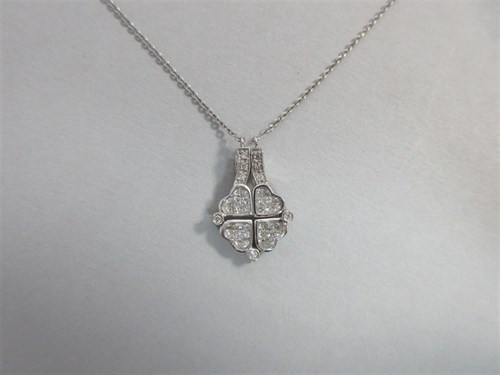 Lot 288 - A diamond set four leaf clover necklace