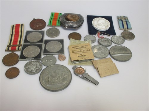 Lot 135A - A collection of coins, medals and medallions,...