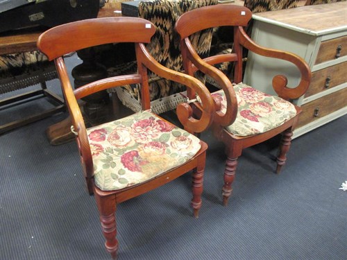 Lot 354 - A pair of 19th century elm panel seat elbow...