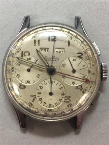 Lot 185 - Breitling - A gentleman's 'Datora' chronograph steel watch head