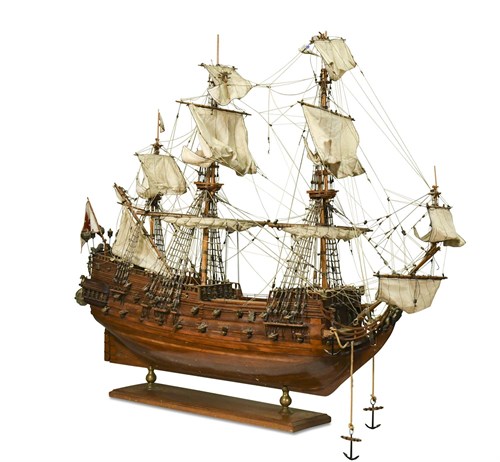 Lot 320 - A wooden scale model of the Sovereign of the Seas