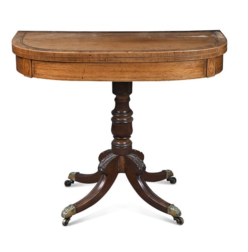 Lot 437 - A Regency mahogany and inlaid pedestal card table