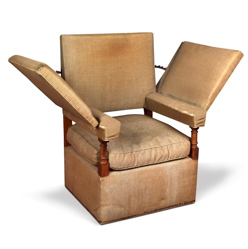 Lot 448 - A late 19th century walnut framed sleeping chair