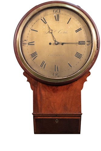 Lot 330 - A 19th century mahogany drop dial wall clock