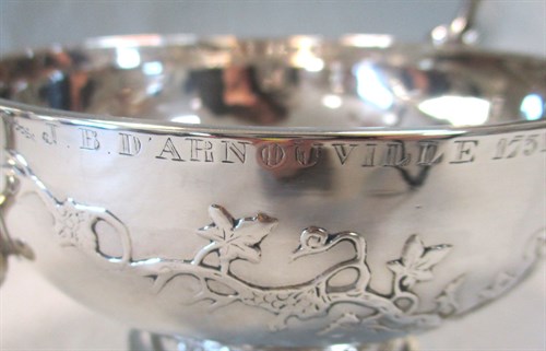 Lot 12 - A French silver two handled wine bowl, of...
