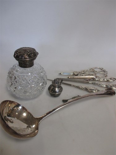 Lot 141 - A silver topped dressing table jar with silver...