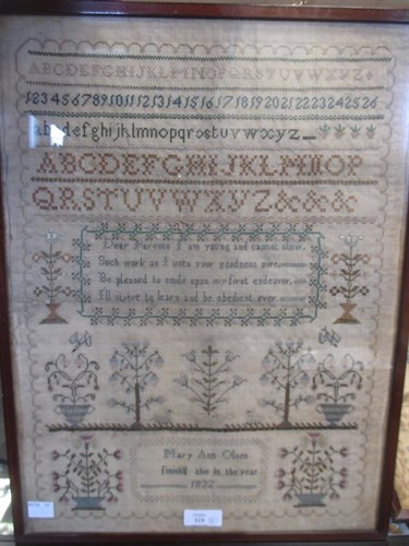 Lot 319 - Two early 19th century needlework samplers