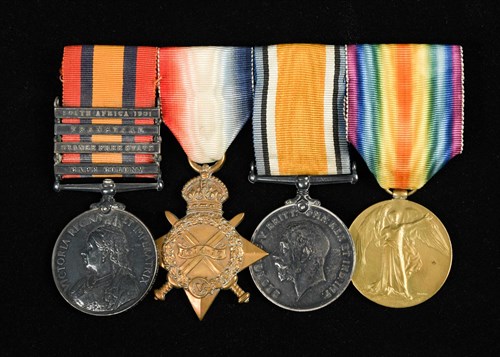 Lot 262 - A South Africa medal and WWI medal trio