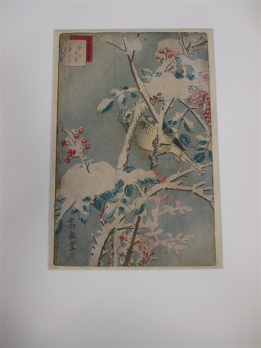 Lot 265 - Sugakudo (d. 1861), three floral woodblock...