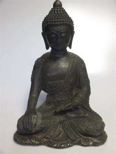 Lot 55 - A Yongle marked bronze Buddha, 37cm high