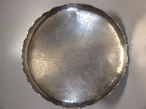 Lot 221 - A Thai silver dish inscribed in abugida, 771...