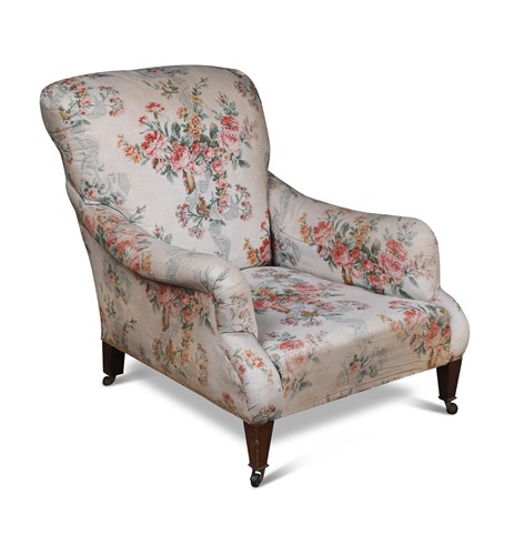 Lot 446 - A Howard type easy armchair