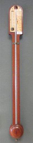 Lot 442 - A Victorian stick barometer by Elliott Bros,...