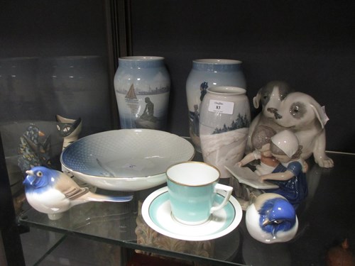 Lot 83 - Royal Copenhagen and B & G porcelain vases and...