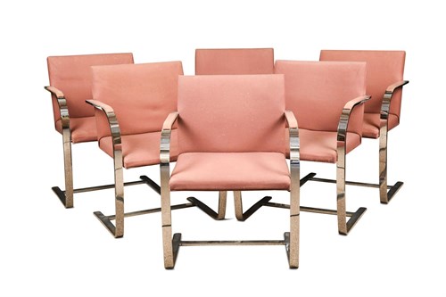 Lot 253 - After Ludwig Mies Van Der Rohe, a set of eight BRNO chairs