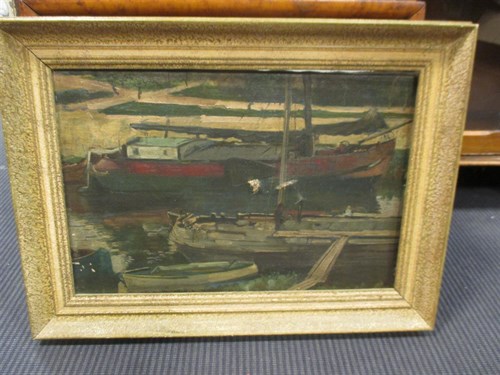 Lot 297 - A framed oil on canvas of a coastal scene...