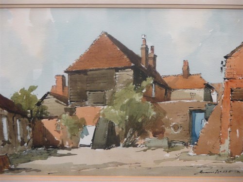 Lot 280 - Edward Wesson (British 1910-1983) Farmyard,...