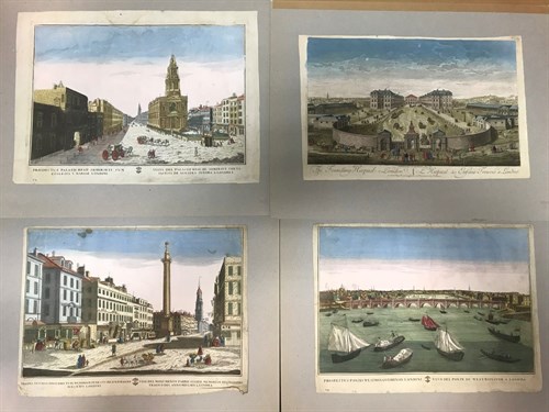 Lot 7 - A collection of seven coloured 18th century engravings