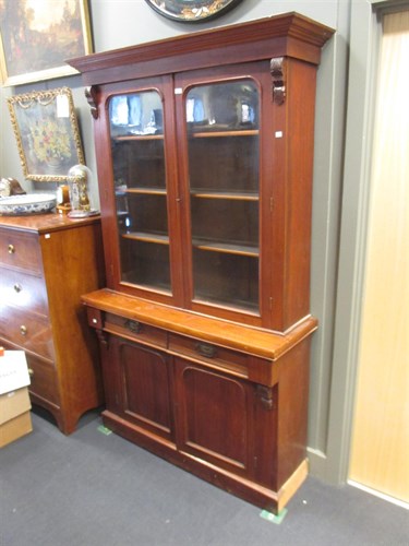 Lot 371 - A Victorian mahogany glazed top bookcase, 200...