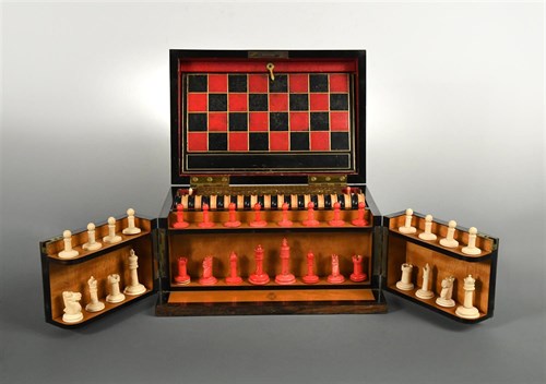 Lot 314 - A 19th century Coromandel wood games compendium