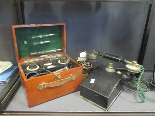 Lot 69 - A vintage telephone handset, Kodak Bantam...