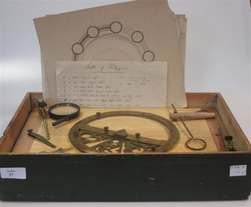 Lot 37 - A brass spirograph made up from a 19th century...