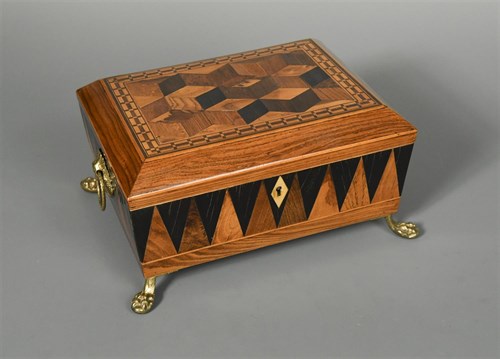 Lot 309 - A Regency parquetry inlaid work box
