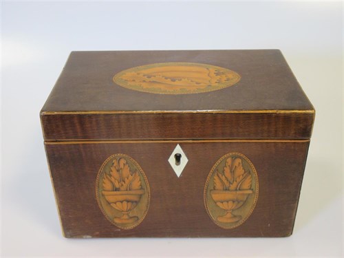Lot 6 - A Sheraton period mahogany and shell inlaid...