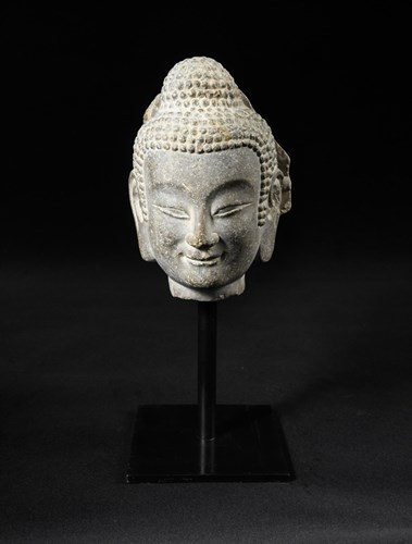 Lot 278 - A limestone Buddha head, Eastern Wei dynasty