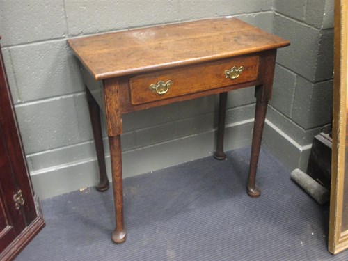 Lot 343 - An 18th century oak low boy, 69 x 69.5 x 39cm
