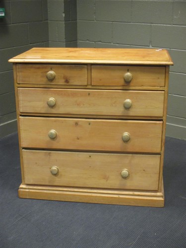Lot 429 - A stripped pine chest of drawers, 103 x 104 x...