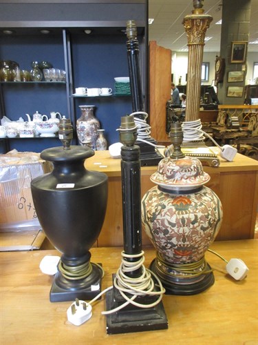 Lot 433 - A collection of eleven lamp bases to include a...