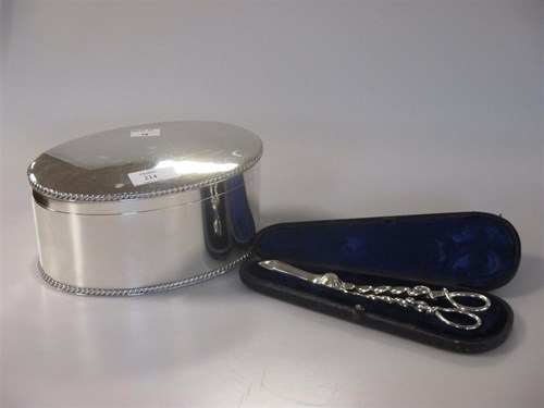 Lot 214 - An Edwardian sugar casket with hinged lid and...