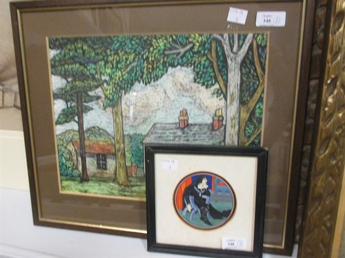 Lot 322 - Violet Rutter, House in the woods, print, 24 x...