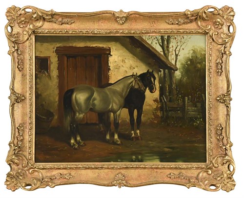 Lot 241 - English School, 19th Century, A grey and a bay...