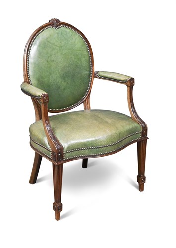 Lot 397 - A George III mahogany  library armchair