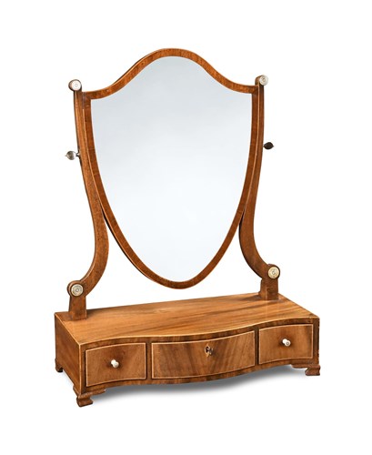 Lot 370 - A Sheraton mahogany dressing table mirror