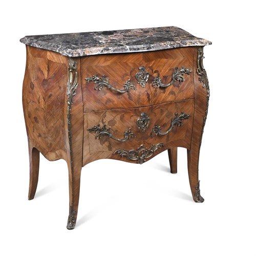 Lot 428 - A Louis XV style kingwood bombe commode