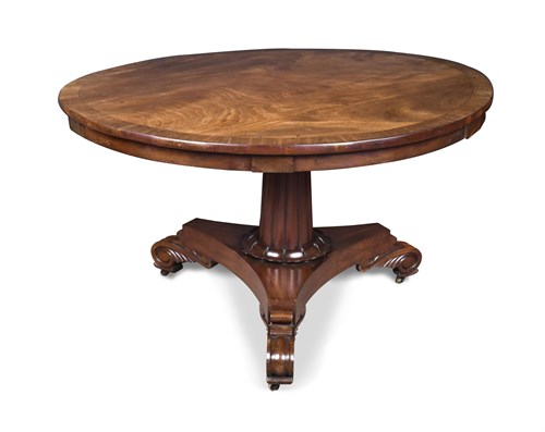 Lot 385 - A Regency mahogany pedestal table, the...