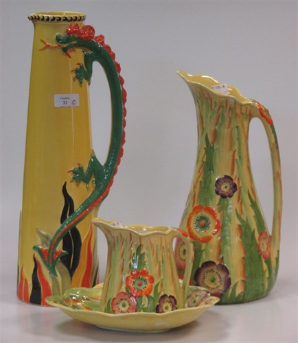 Lot 32 - Various early 20th century pottery yellow...