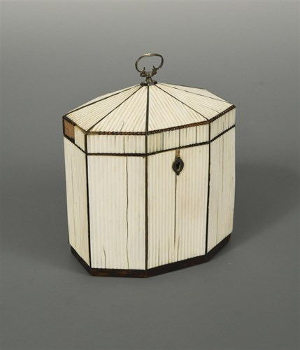 Lot 285 - A George III tent-top ivory tea caddy
