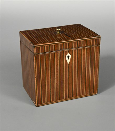 Lot 291 - A Regency striped inlaid tea caddy