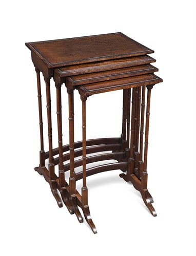 Lot 381 - A nest of four Regency mahogany quartetto tables