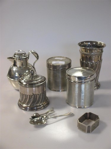 Lot 210 - A collection of silver items including three...