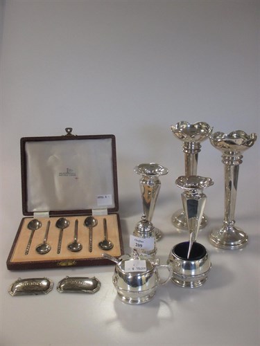 Lot 209 - A collection of silver items including two...