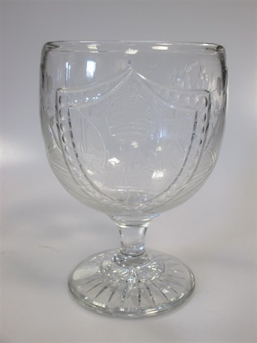 Lot 124 - A cut glass goblet celebrating the coronation...