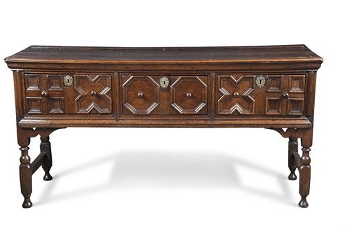 Lot 347 - A James II oak dresser base